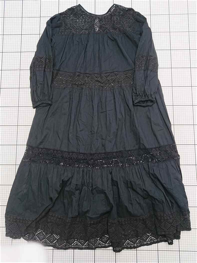 ⊂ ワンピース スピック＆スパン Spick Span レース切替ロングワンピース ブラック系 レディース F E