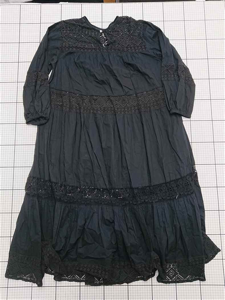 ⊂ ワンピース スピック＆スパン Spick Span レース切替ロングワンピース ブラック系 レディース F E