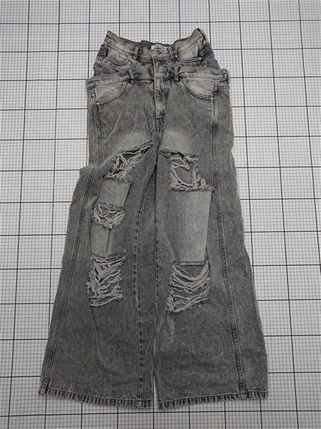 Θ ザ トエ THE TOÉ ダメージデニムパンツ グレー系 レディース M E