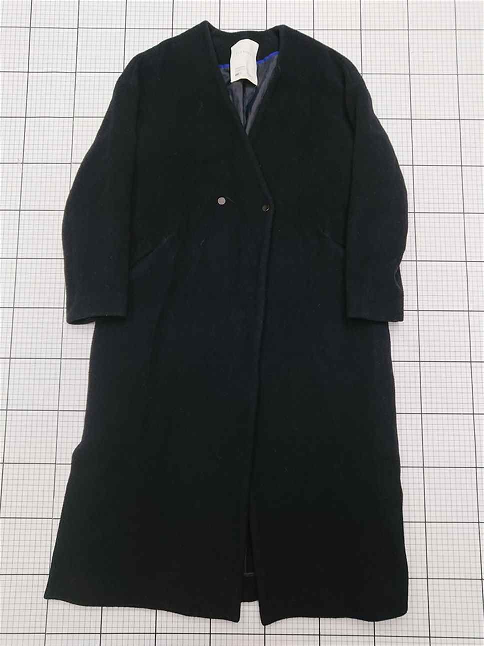 ◇ ⊇ エレンディーク ELENDEEK ウール混ロングコート ブラック系