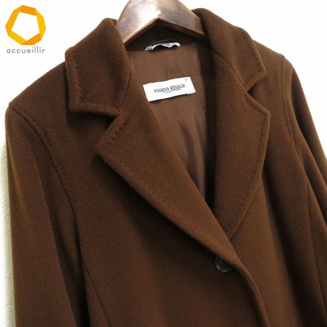 【極美品】MARINA RINALDI カシミヤ ウール チェスターコート 13 w マリナリナルディ MARINA RINALDI チェスター コート 13 茶 ロング