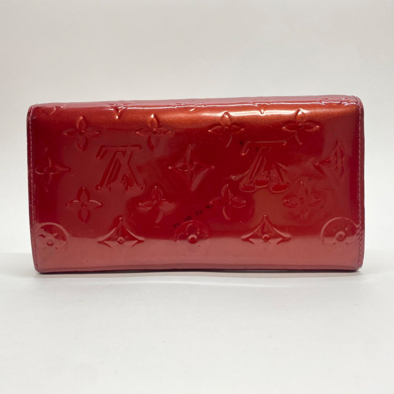 3025 LOUIS VUITTON ルイヴィトン 長財布 ヴェルニ レッド 赤 ポルトフォイユ サラ