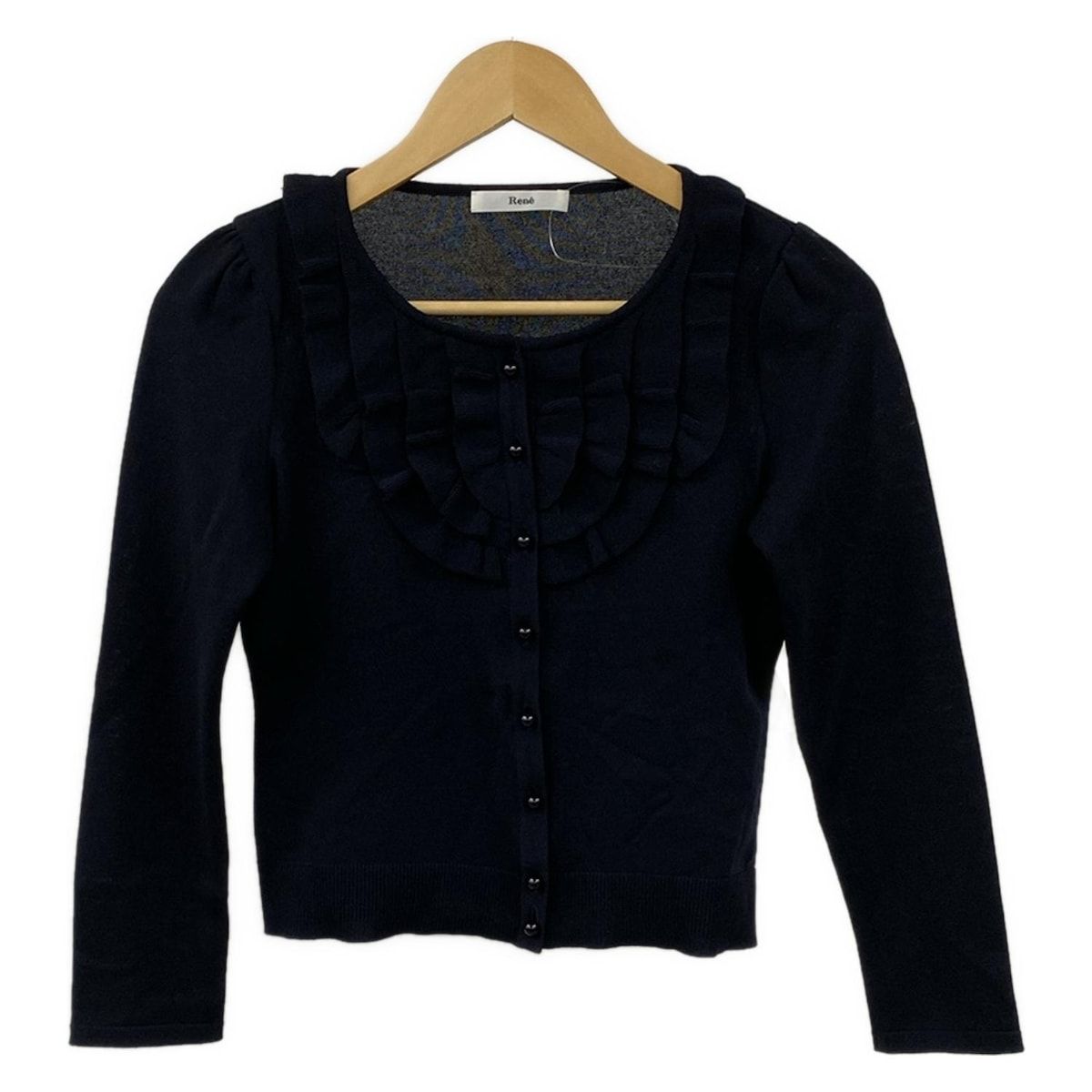 Rene ルネ カーディガン サイズ36 S レディース - 黒 長袖|フリル