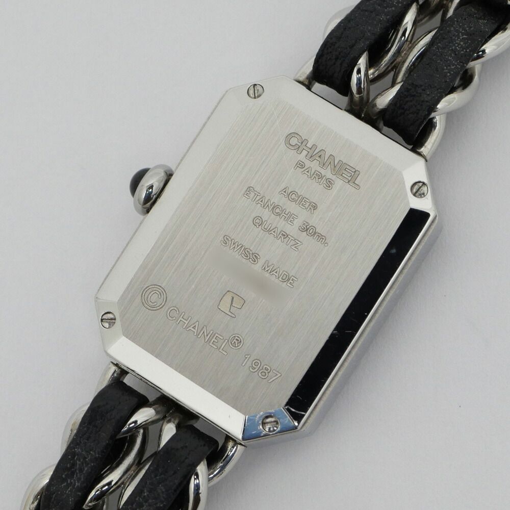 名東】シャネル プルミエール H0451 ブラック文字盤 シルバー SS