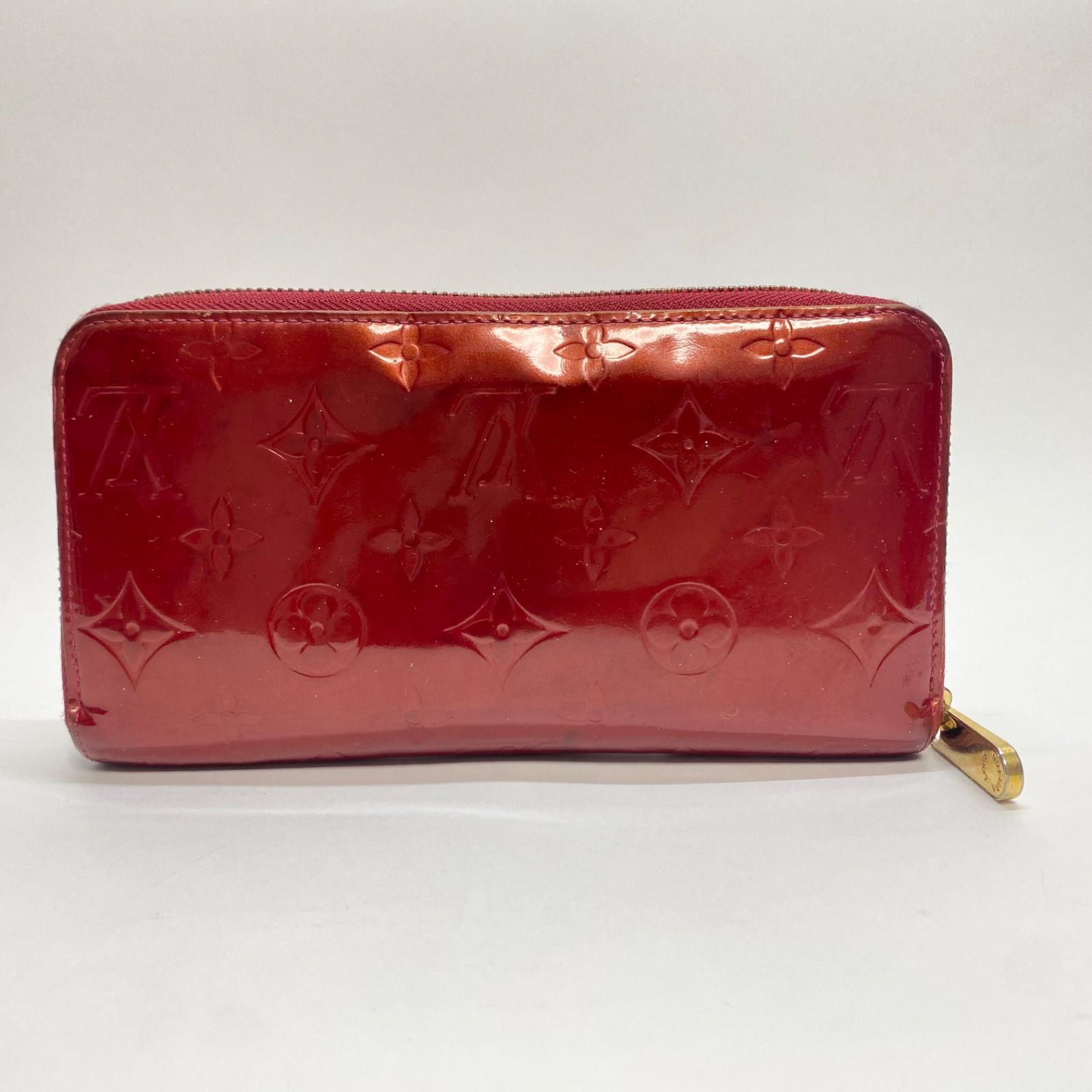 3130 LOUIS VUITTON ルイヴィトン 長財布 ヴェルニ レッド 赤 ラウンド