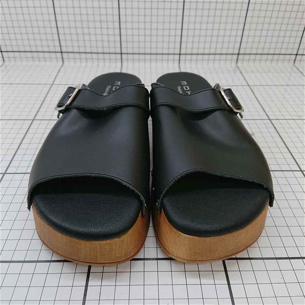 ⊂ モヒ MOHI ブラック系 ウッドソールサンダル 37 レディース E