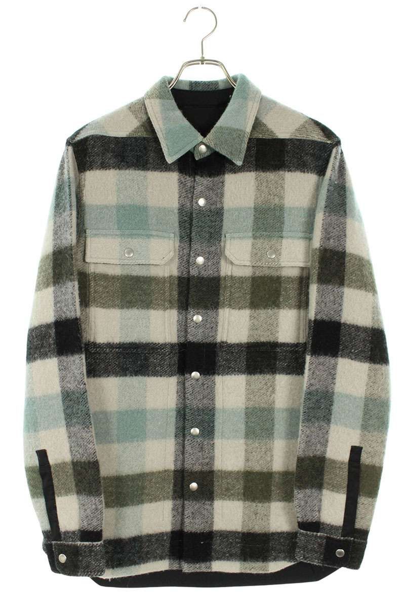 リックオウエンス 22AW RP02B6720-WFP ウールチェックアウター長袖