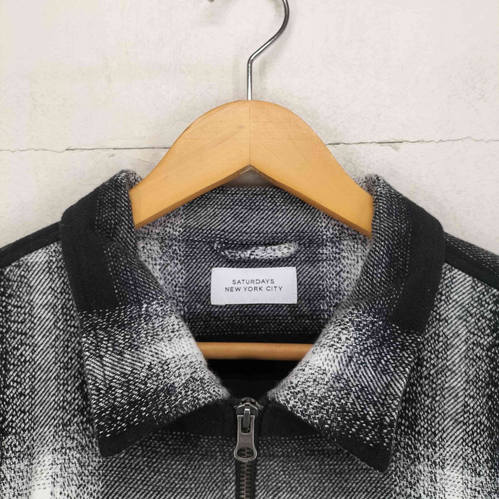 ユーズドフルギ USED古着 オンブレチェックジップシャツ street メンズ