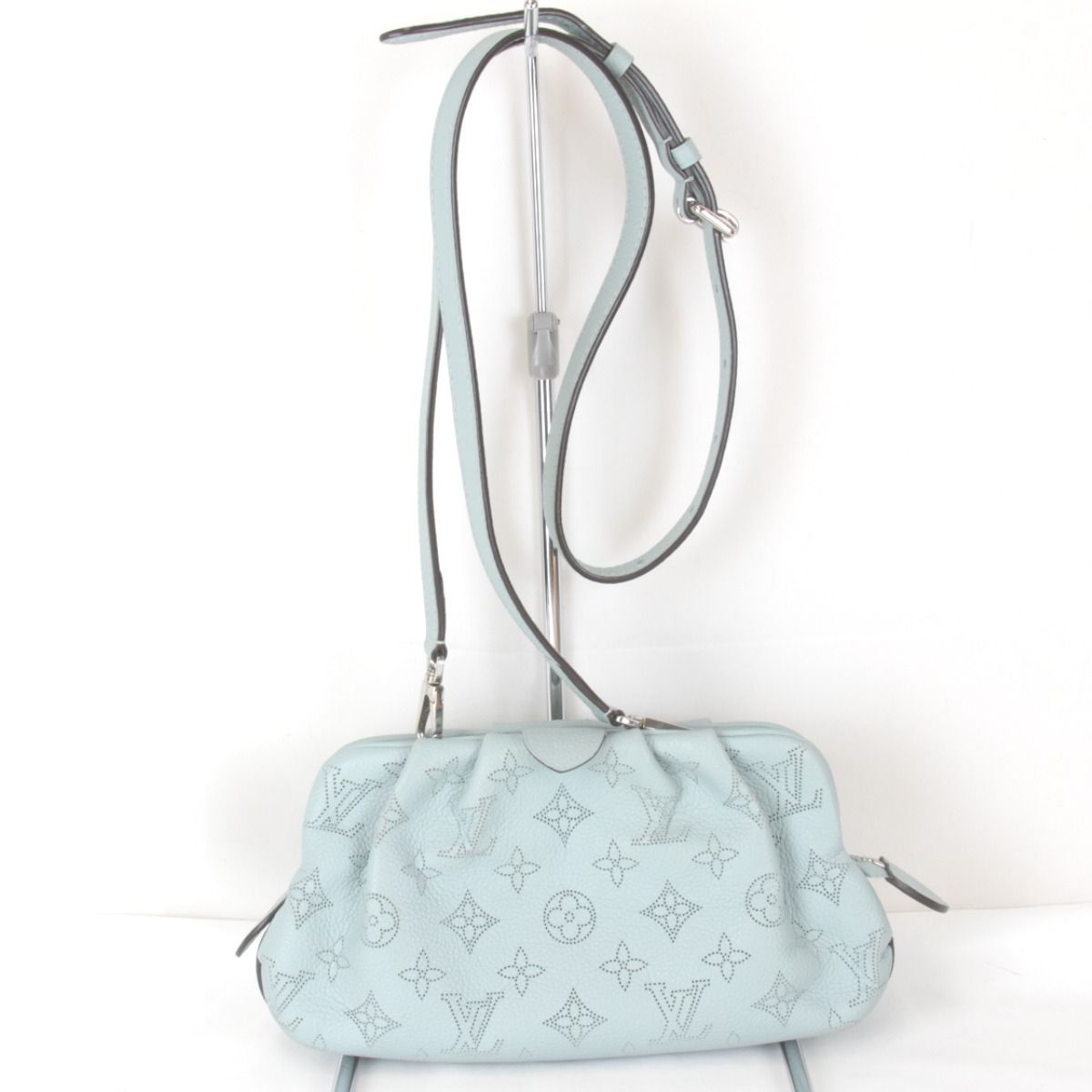 ルイ ヴィトン スカラミニ 箱有 M 80094 ショルダーバッグ モノグラムマヒナ ブルー