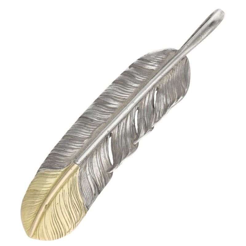 ゴローズ オールド先金特大フェザー 左向き ネックレストップ メンズ