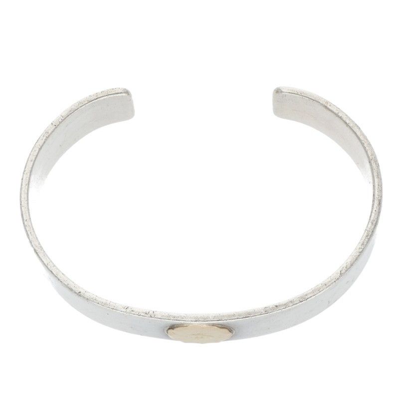 ゴローズ☆メンズバングル goro's（ゴローズ） 平打ちブレス 金メタル付き バングル S : オーバー