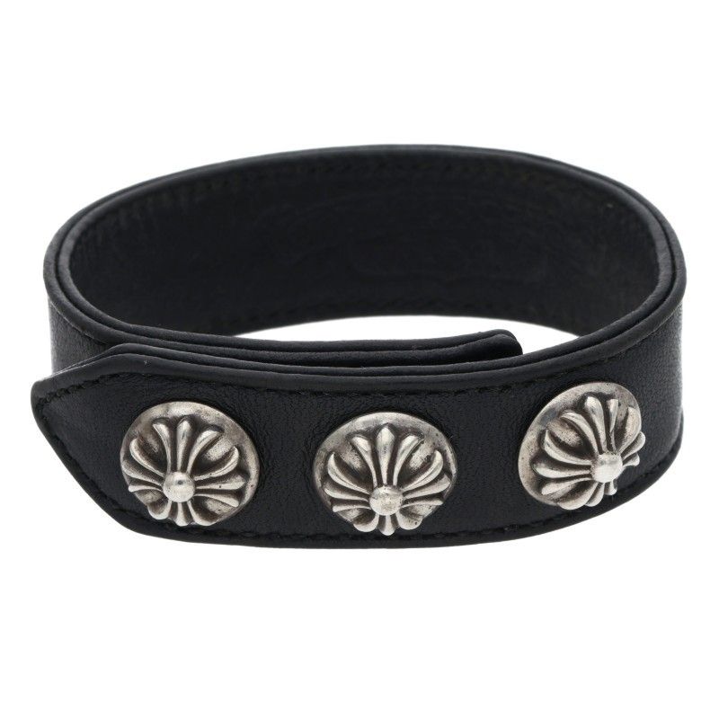 クロムハーツ 3 BTN 2 SNP クロスボール3ボタン2スナップ レザーブレスレット メンズ 12 28～1 6 発送 問い合わせ遅延