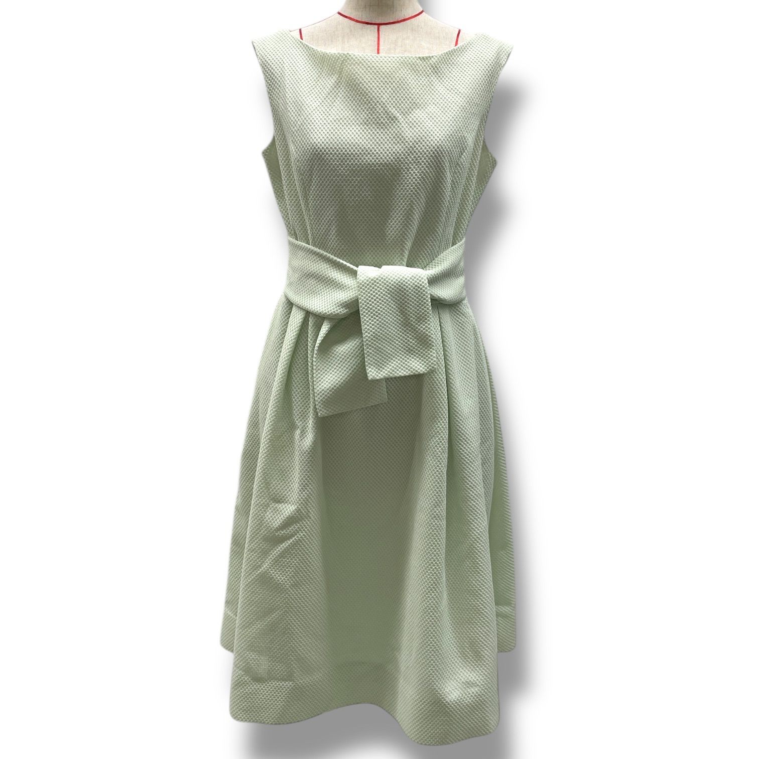 Rene basic ルネベーシック ワンピース ひざ丈 ノースリーブ ベルト