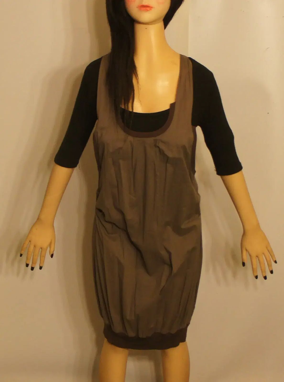 2262 ダークグレーミニONE PIECE キャミソールワンピース レディースONE スリップワンピース 半袖ONE