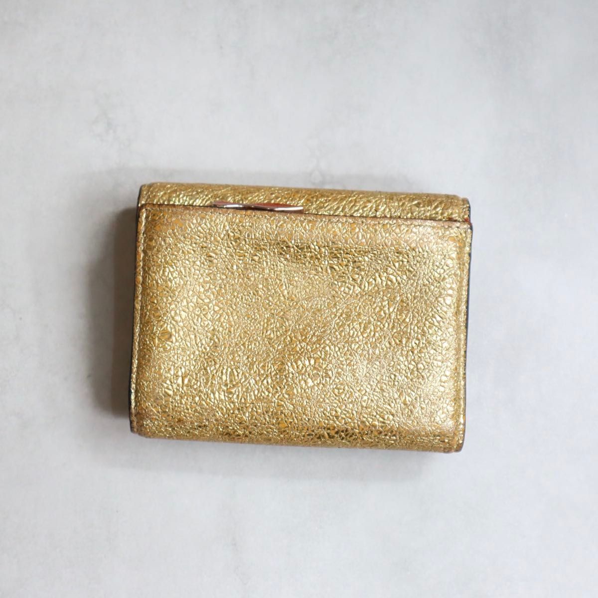 Christian Louboutin クリスチャンルブタン | マカロンミニウォレット 三つ折り財布 ゴールド レッド スタッズ MACARON MINI WALLET