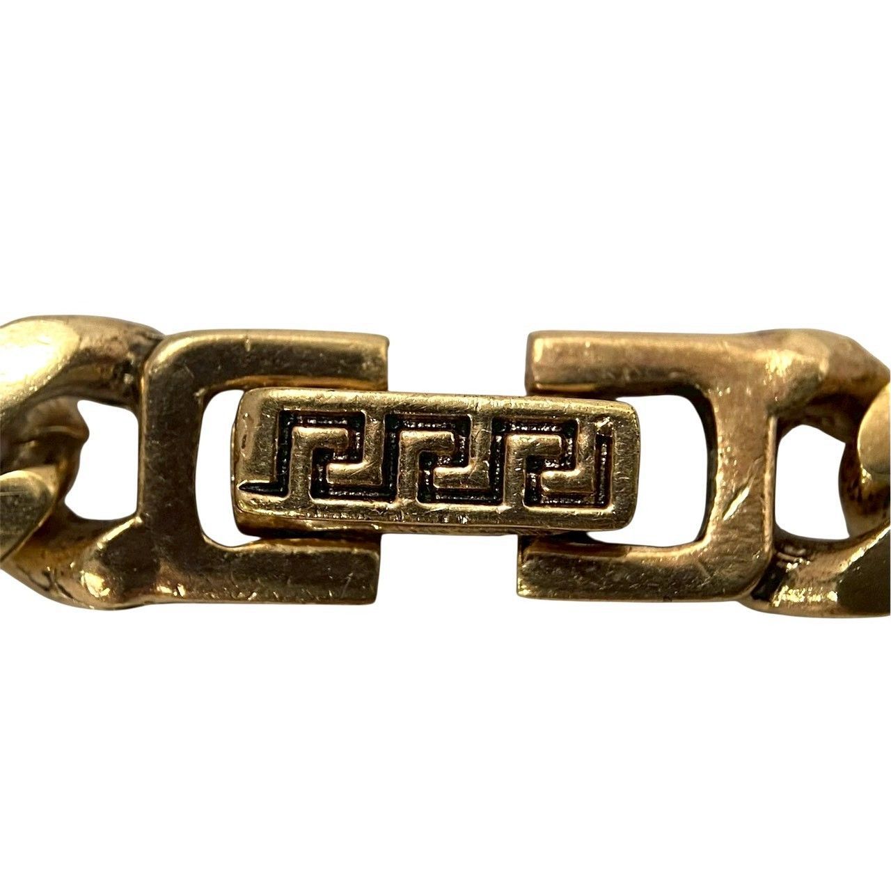 Y【VERSACE】ロゴ ラインストーン ネックレス ゴールド/金カラー 