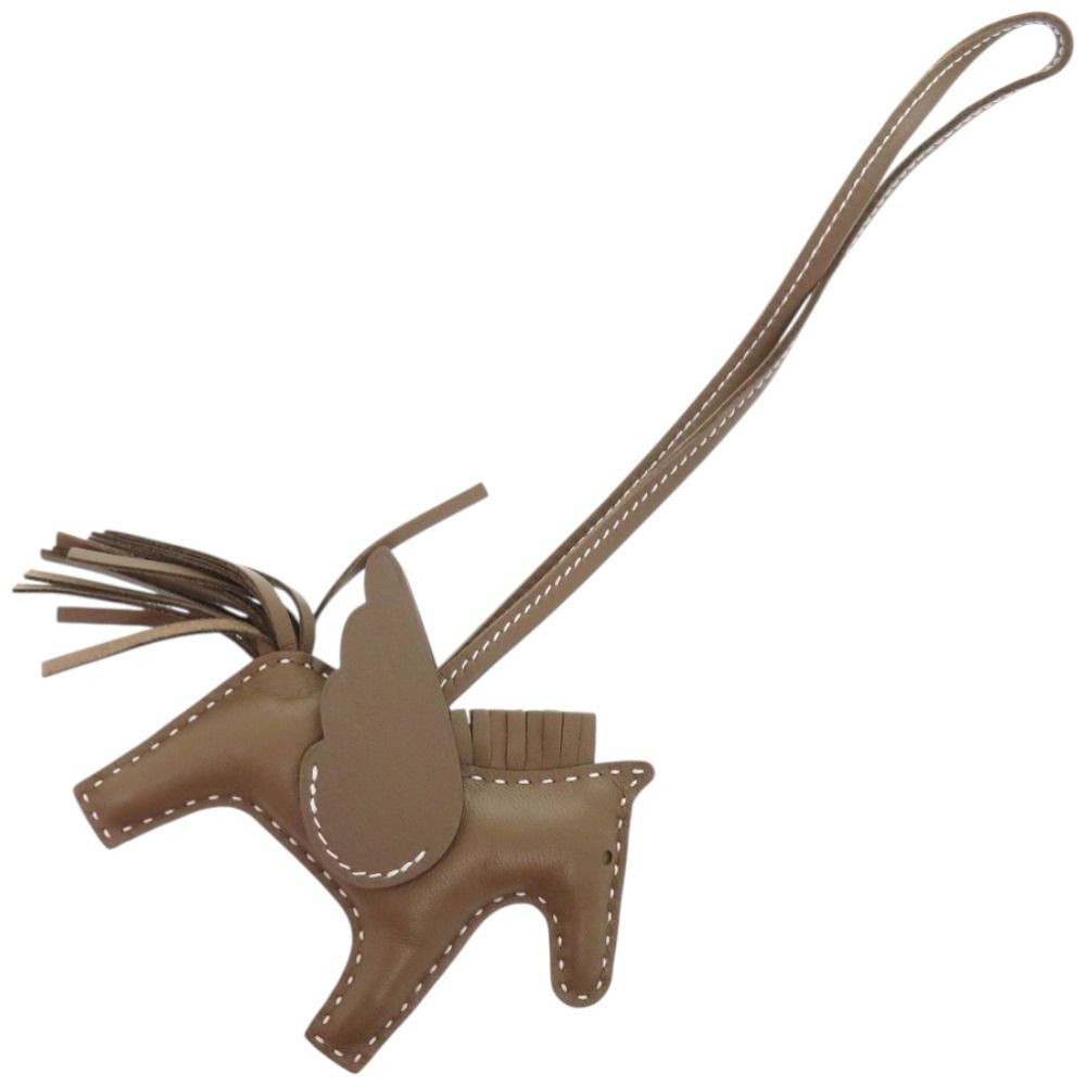 エルメス ロデオPM ペガサス アニョーミロ エトゥープ W刻印 茶 キーホルダー 1957 HERMES