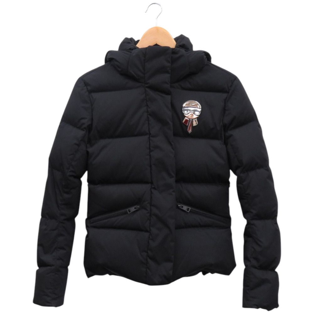 フェンディ アウター カールラガーフェルド FAA 383 A 49 R ナイロン ポリウレタン 羽毛 ブラック 黒 ダウンジャケット 1024 FENDI