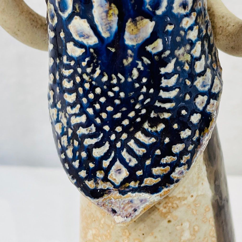 砥部焼青芳人形背の高い念ずれば花開く高29センチ