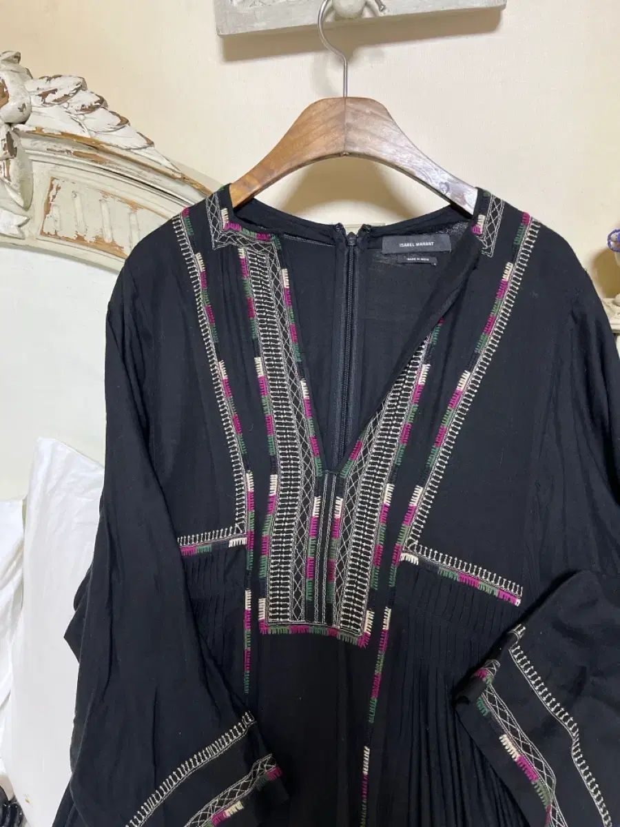 Isabel Marant イサベル マラン ブラック 刺繍 ロング シルクワンピース