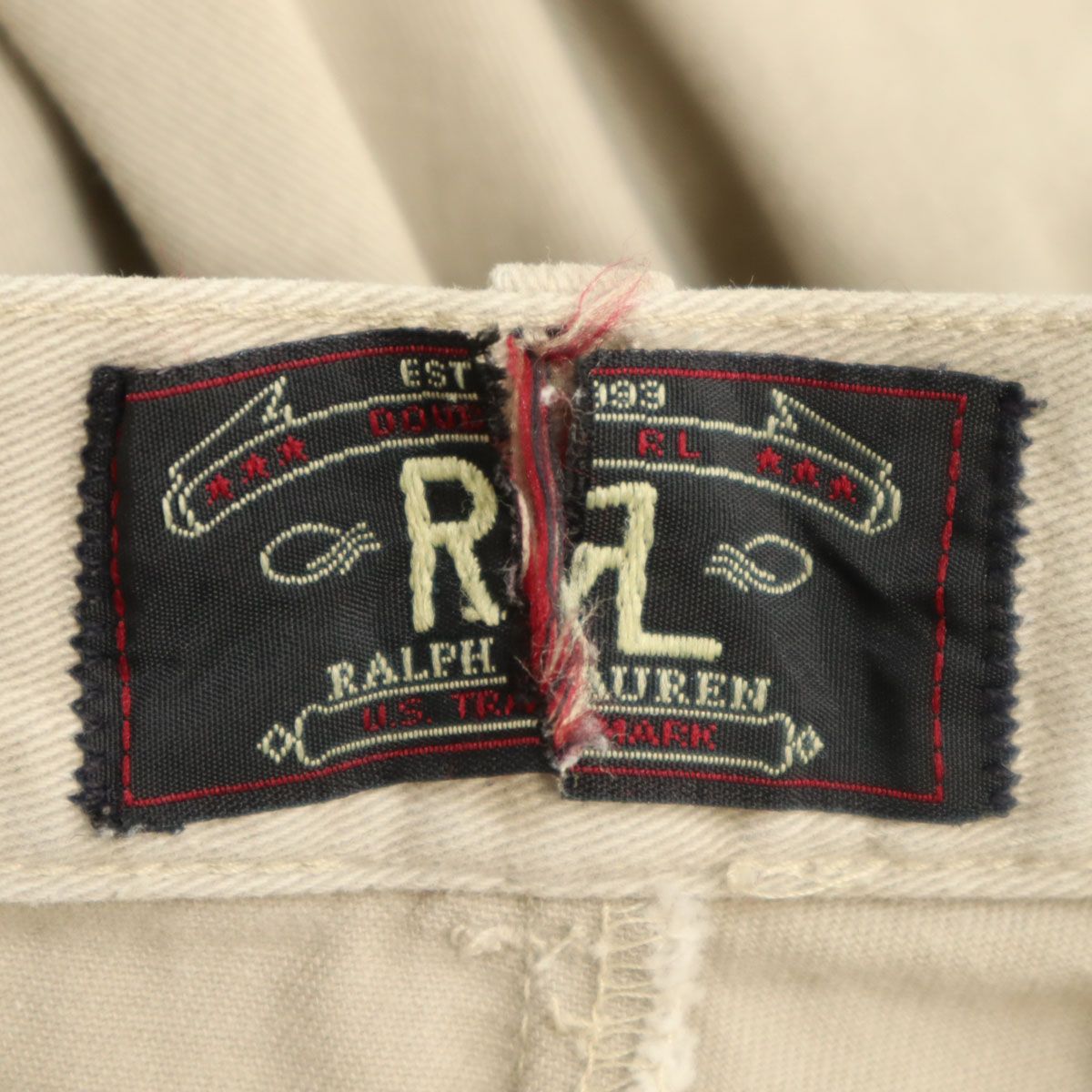古着 ダブルアールエル RRL 90s USA製 赤三ツ星 初期タグ チノパンツ W29 ベージュ メンズ ダブルアールエル RRL 90s USA製 赤三ツ星 初期タグ チノパンツ W29