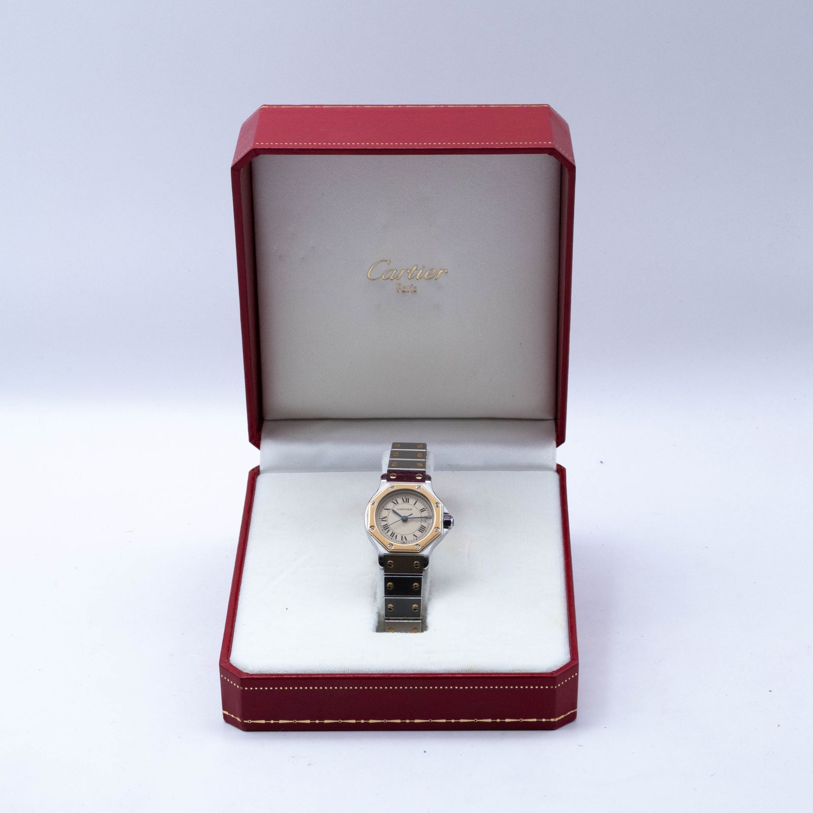  カルティエ Cartier サントス オクタゴン Santos クォーツ 腕時計 レディース アイボリー 腕時計(クォーツ) 腕時計(アナログ)