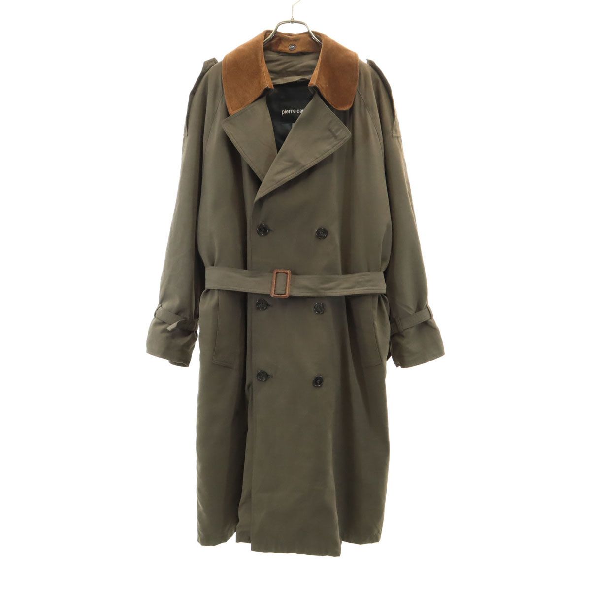 希少 ピエールカルダン レザートレンチコート パッチワーク ブラウン