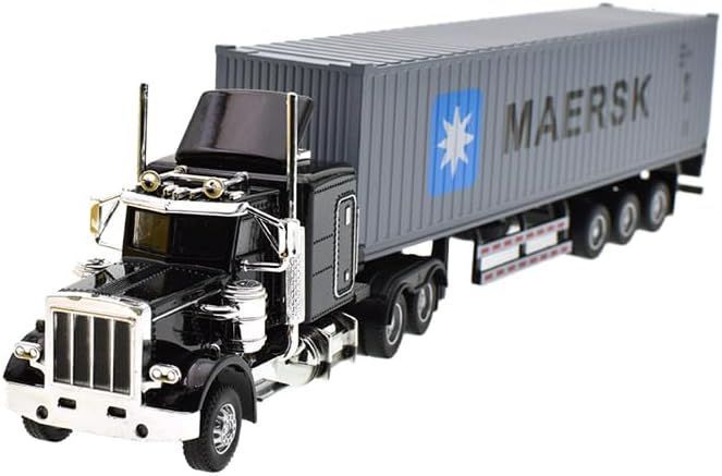 1 32 ピータービルト コンテナ貨物トレーラートラックモデル サウンド＆ライト ダイキャスト製ミニカー