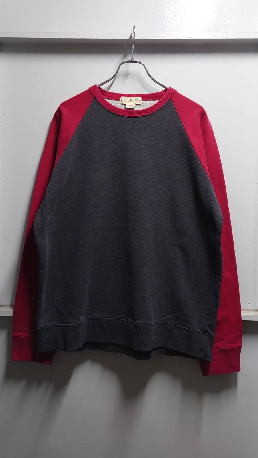 90 00’s J CREW Two tone” ラグランスウェット XL