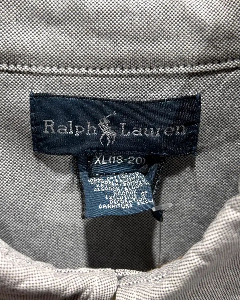 XL ポロ ラルフローレン ウィメンズ オックスフォード グレー コットン シャツ 長袖 シャツ ブラウス トップス