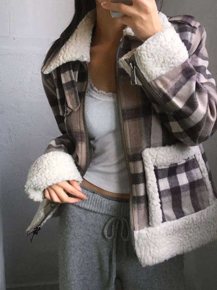 Burberry バーバリー ブリット チェック シアリング シアーリング 羊毛 ムートン