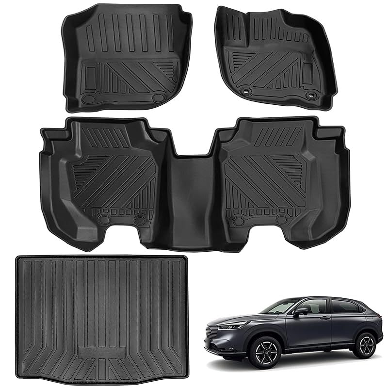 ホンダ ヴェゼル rv系 3 Dフロアマット 立体フロアマット ラゲッジマット カーマット HONDA との互換性あり VEZEL RV 4 5 6 2014年～現在 車用 防水マット 滑り防止 耐汚れ TPE素材 内装 カスタムパーツ 車種 設計 取付簡単