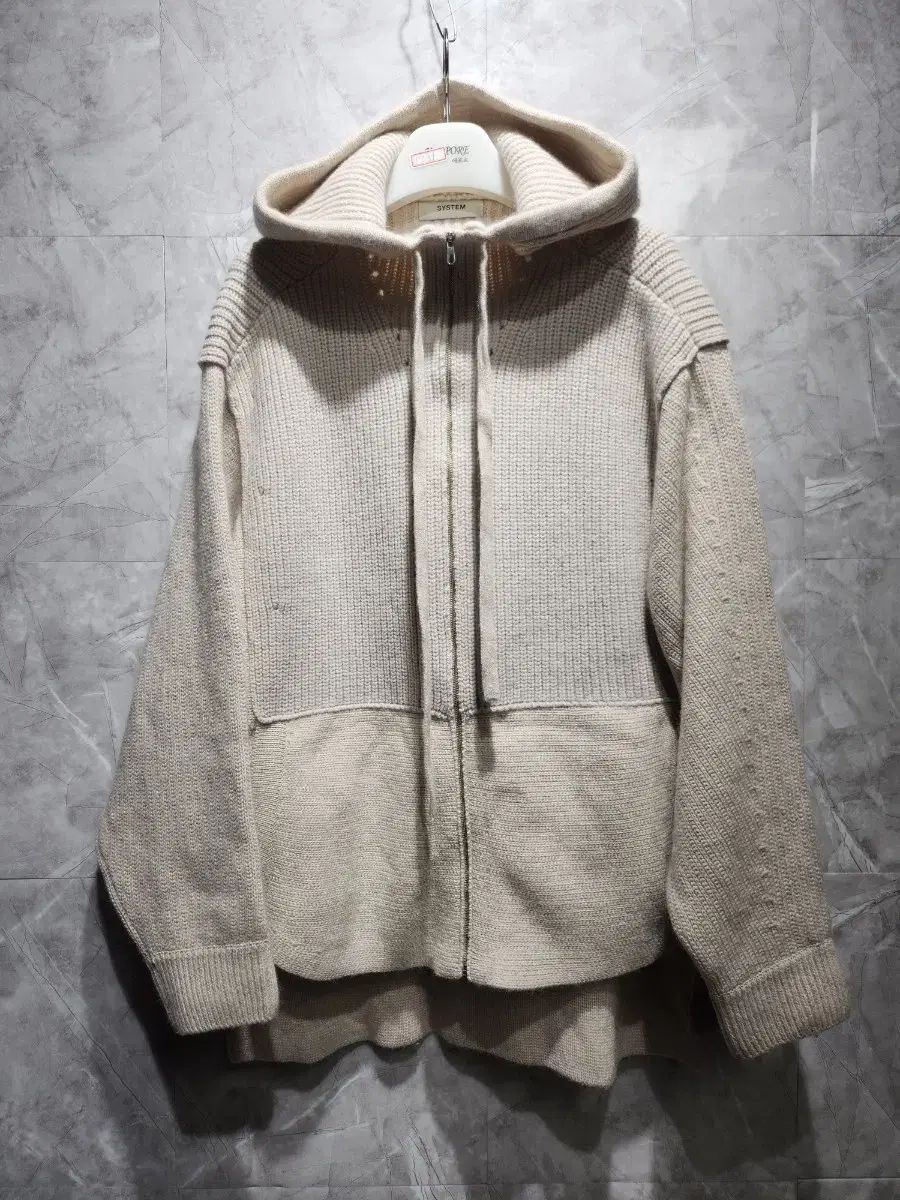 SYSTEM システム フード ニット ジップアップ カーディガン