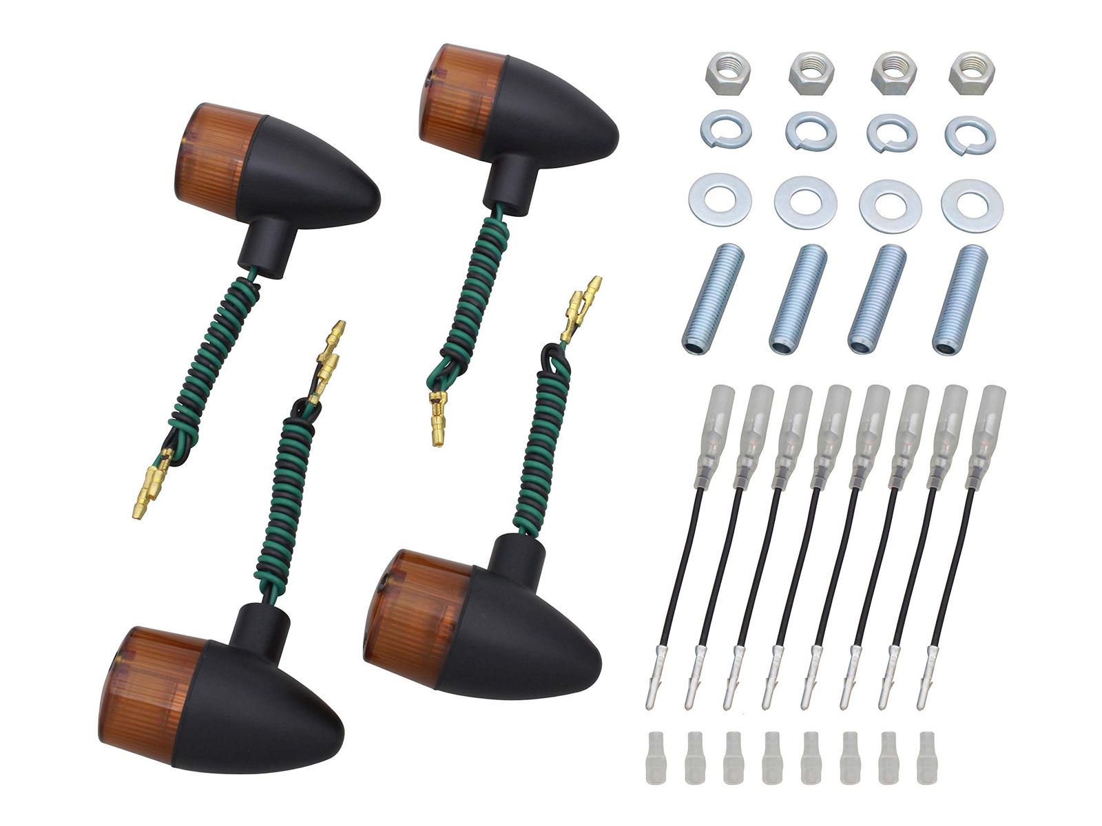 ポッシュフェイス POSH FAITH バイク用品 ウインカー クラシカル 砲弾タイプウインカー セミユニバーサルセット 入り M 10 ブラックボディ オレンジレンズ 195098-06