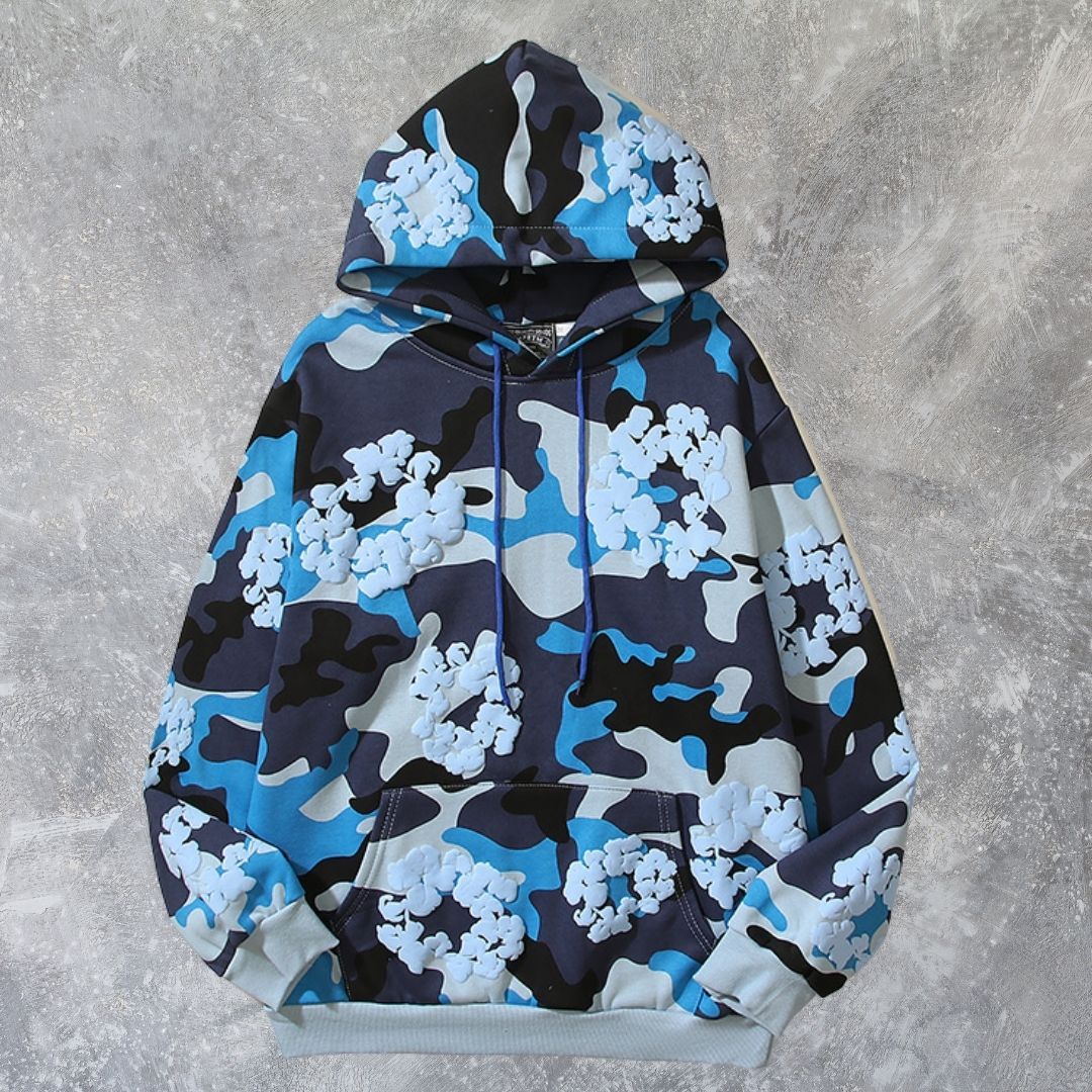 Denim Tears デニムティアーズ フリース ブルー 迷彩柄 カモ camo