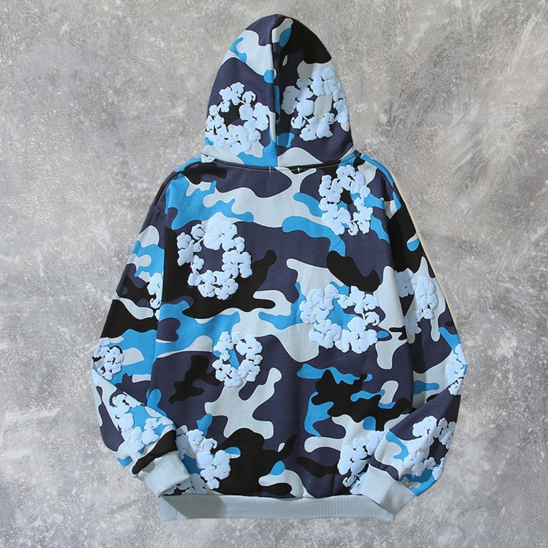 Denim Tears デニムティアーズ フリース ブルー 迷彩柄 カモ camo