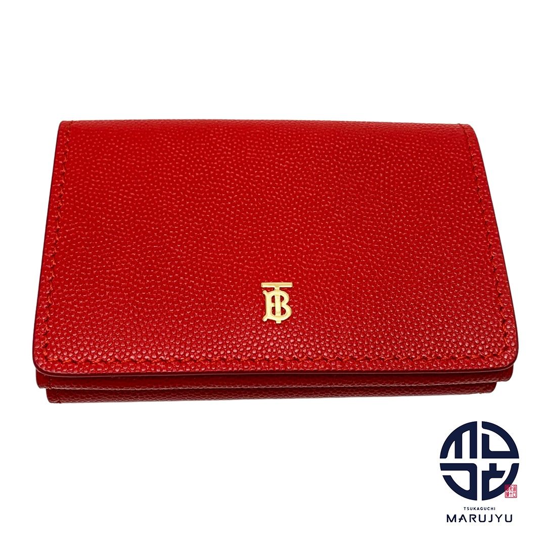 バーバリー 赤 レッド 三つ折りサイフ 8018960 コンパクトウォレット 財布 ブランド