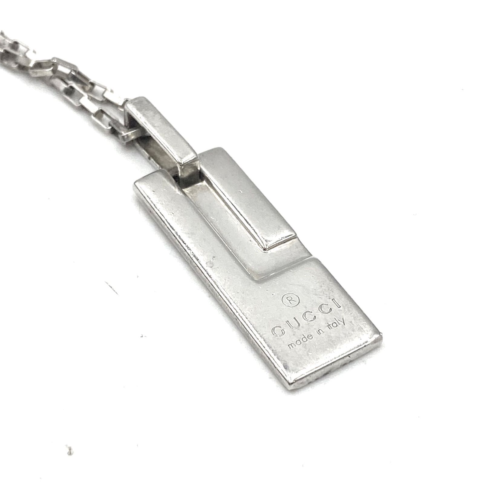 GUCCI グッチ ロゴプレート ネックレス チョーカー シルバー925 G ロゴ 