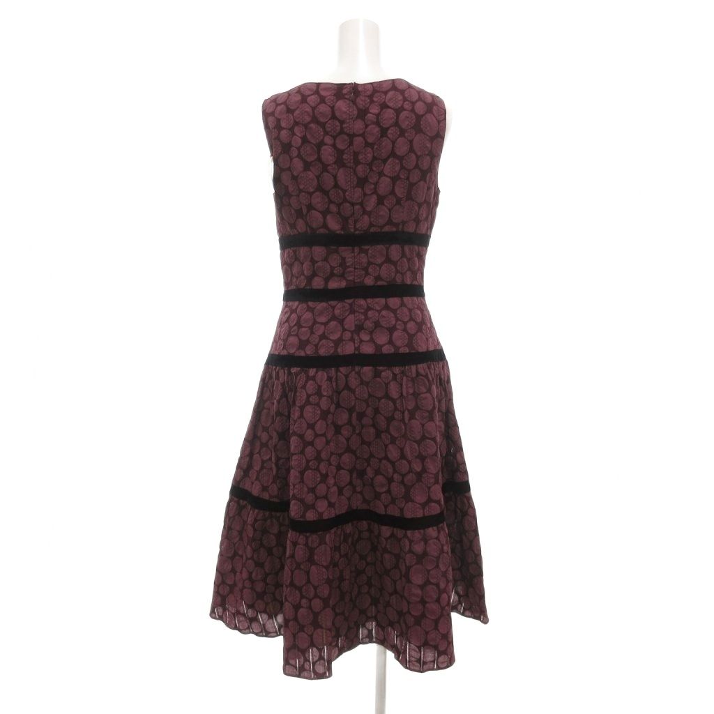 ホコモモラデシビラ Jocomomola de Sybilla タグ付き ワンピース 40 紫 パープル ノースリーブ Vネック ドット柄 GJEJM 05190 UO GY 44