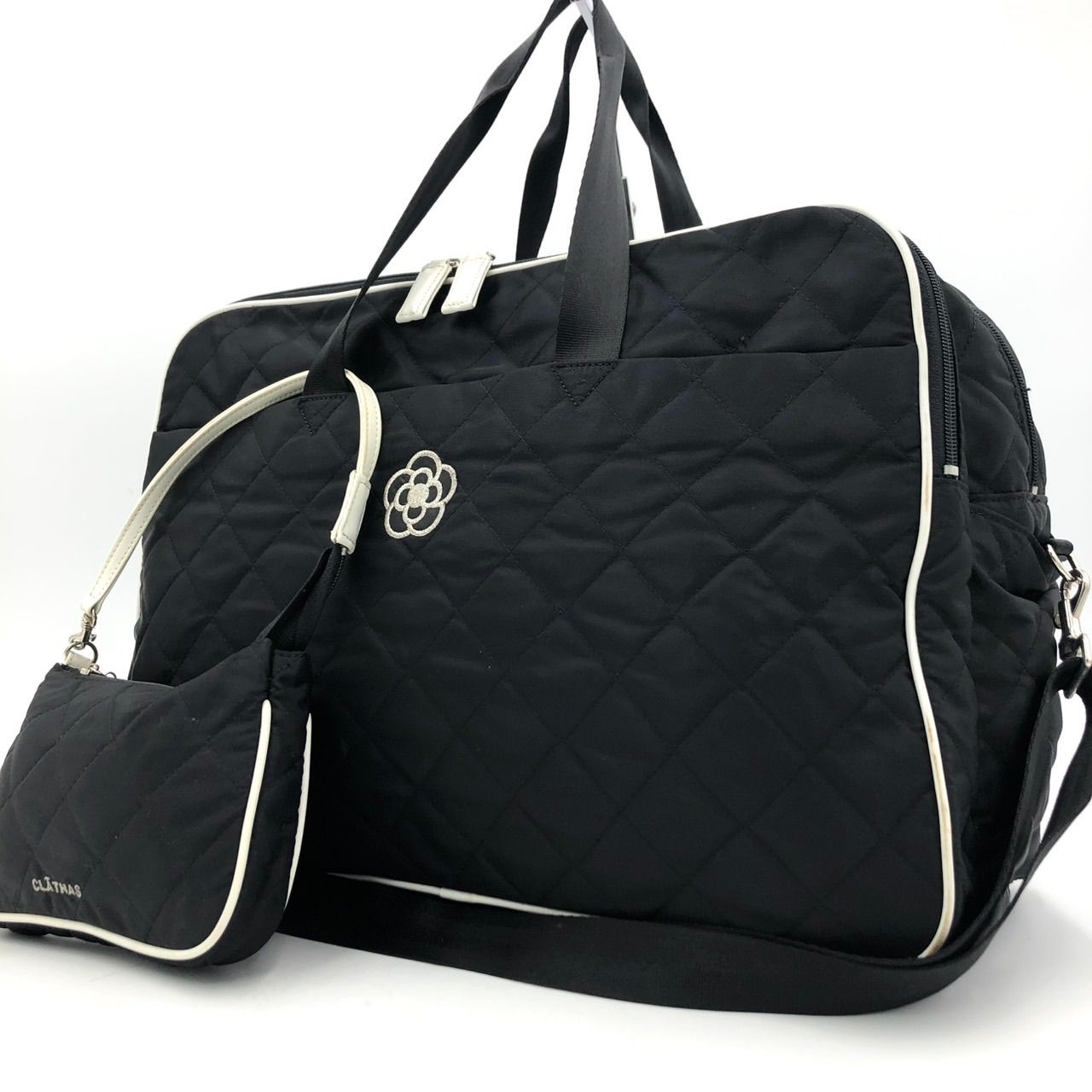 クレイサス CLATHAS ボストンバッグ 2 way キルティング 黒 ポーチ付