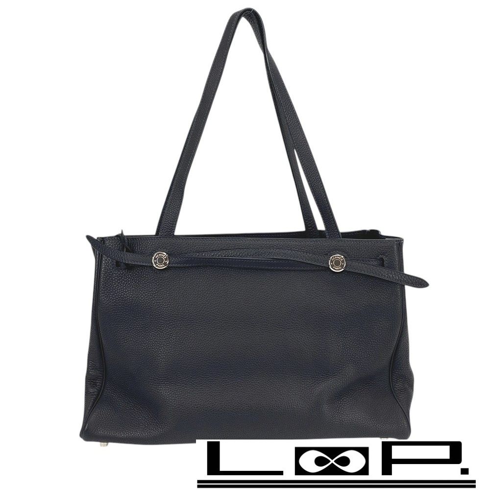 エルメス □美品□ カバナ トート バッグ トゴ インディゴブルー SS