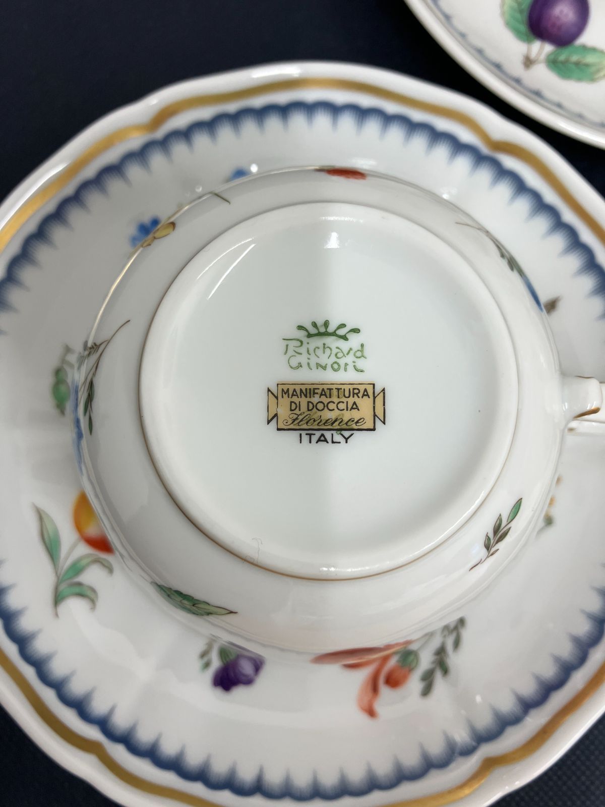 リチャードジノリ ドッチァ窯 カップ＆ソーサー 4客セット 金彩 クラシック