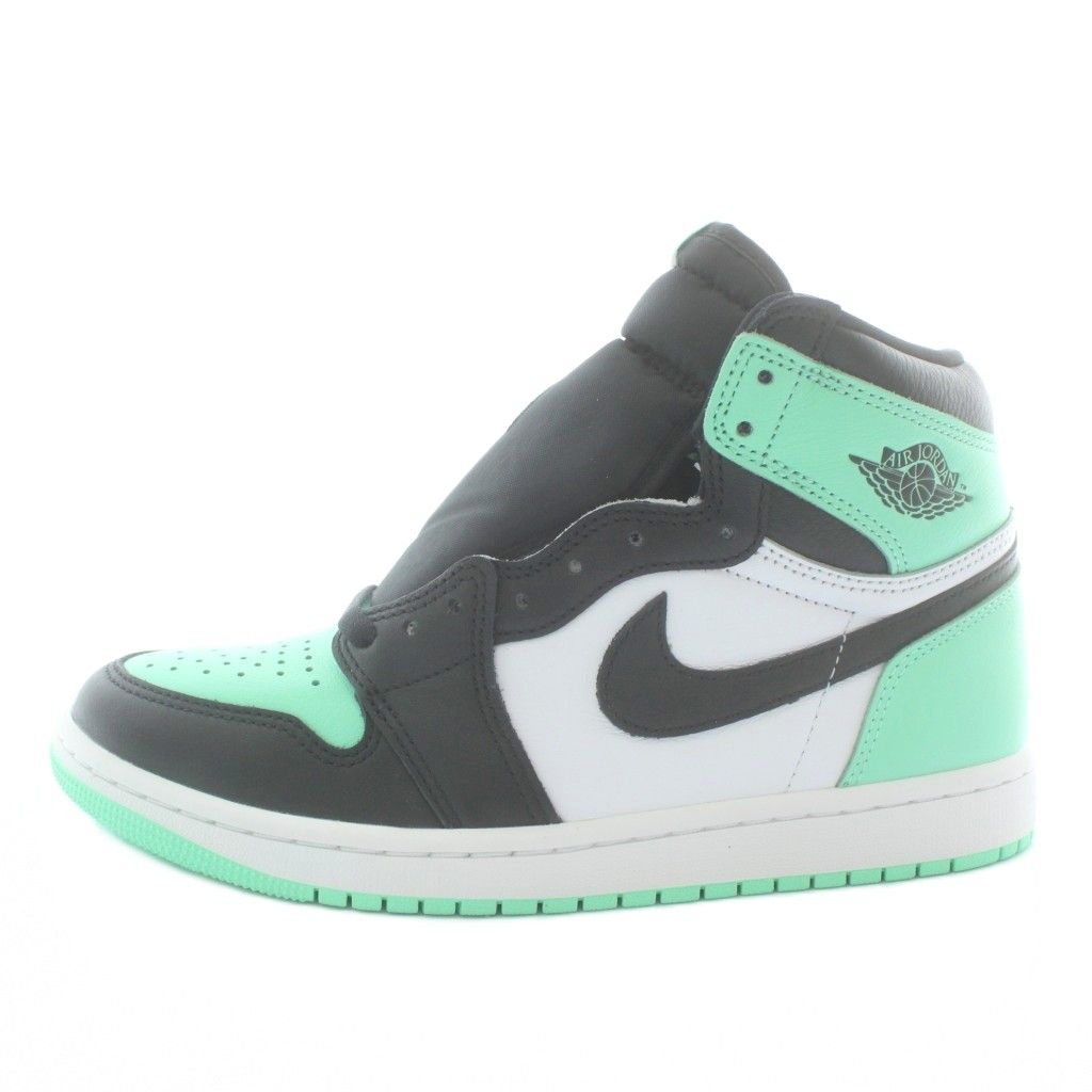 ナイキ NIKE エアジョーダン1 ハイ OG グリーングロー Air Jordan 1 High Green Glow スニーカー レザー ハイカット US 8 26 cm 黒 ブラック ライトグリーン DZ 5485-130 |XZ GY 20