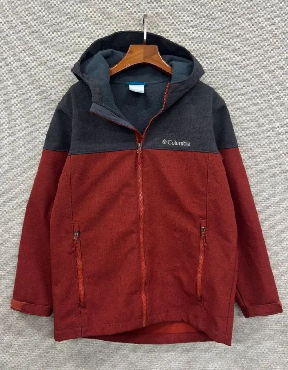 Columbia WHO フード ジャケット ウィンドブレーカー レッド グレー バーガンディ