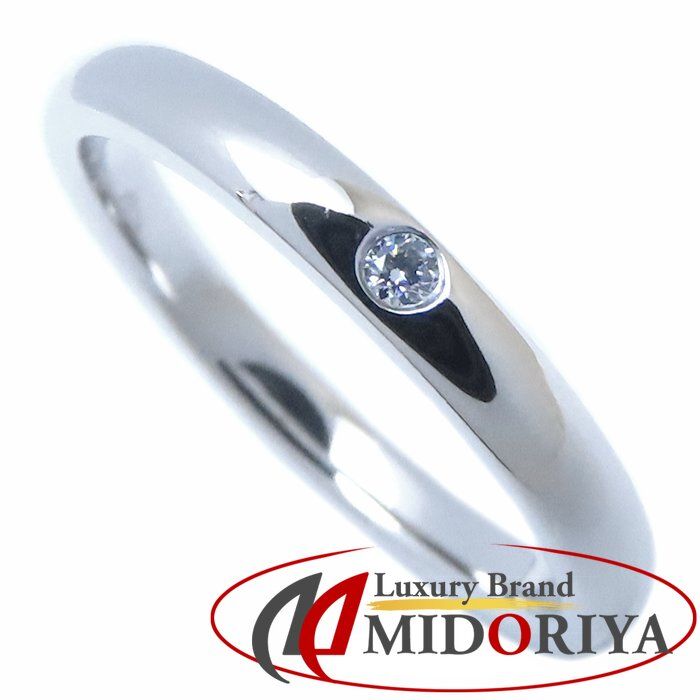 TIFFANY Co ティファニー スタッキング バンド リング 指輪 1 Pダイヤモンド 14 5号 エルサペレッティ Pt 950プラチナ レディース 294751 BJ