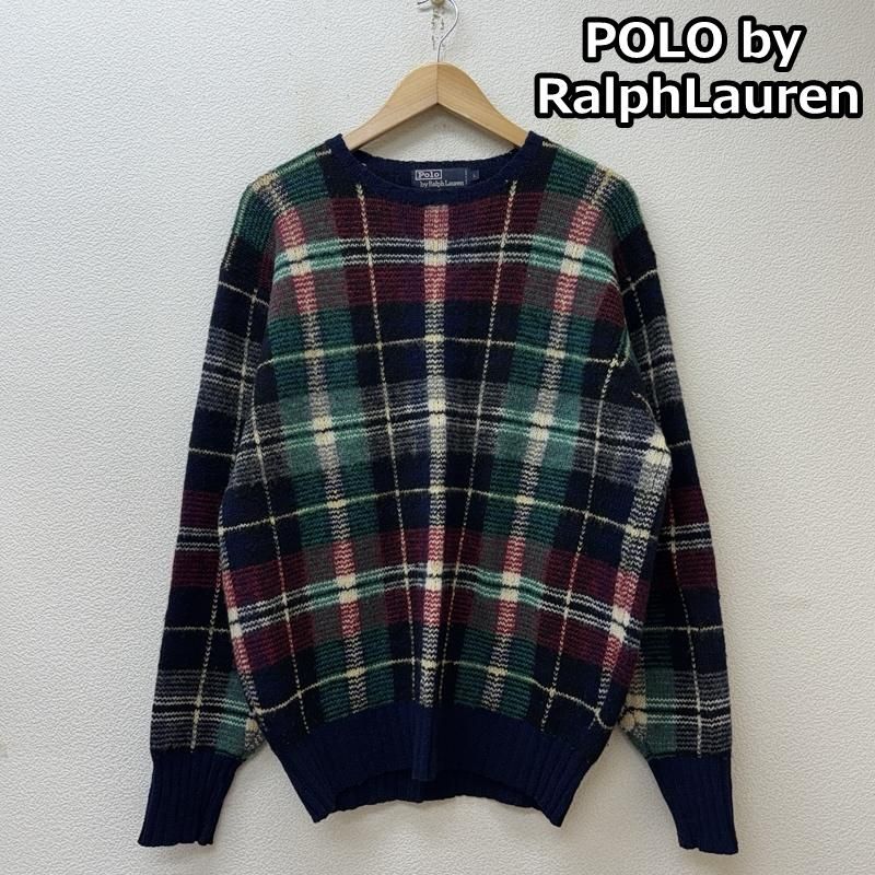 ポロバイラルフローレン 90年代 ビンテージ ナイガイ期 タータンチェック柄 クルーネック ウール ニット セーター 90s メンズ L ISItems【USED】【古着】50150275