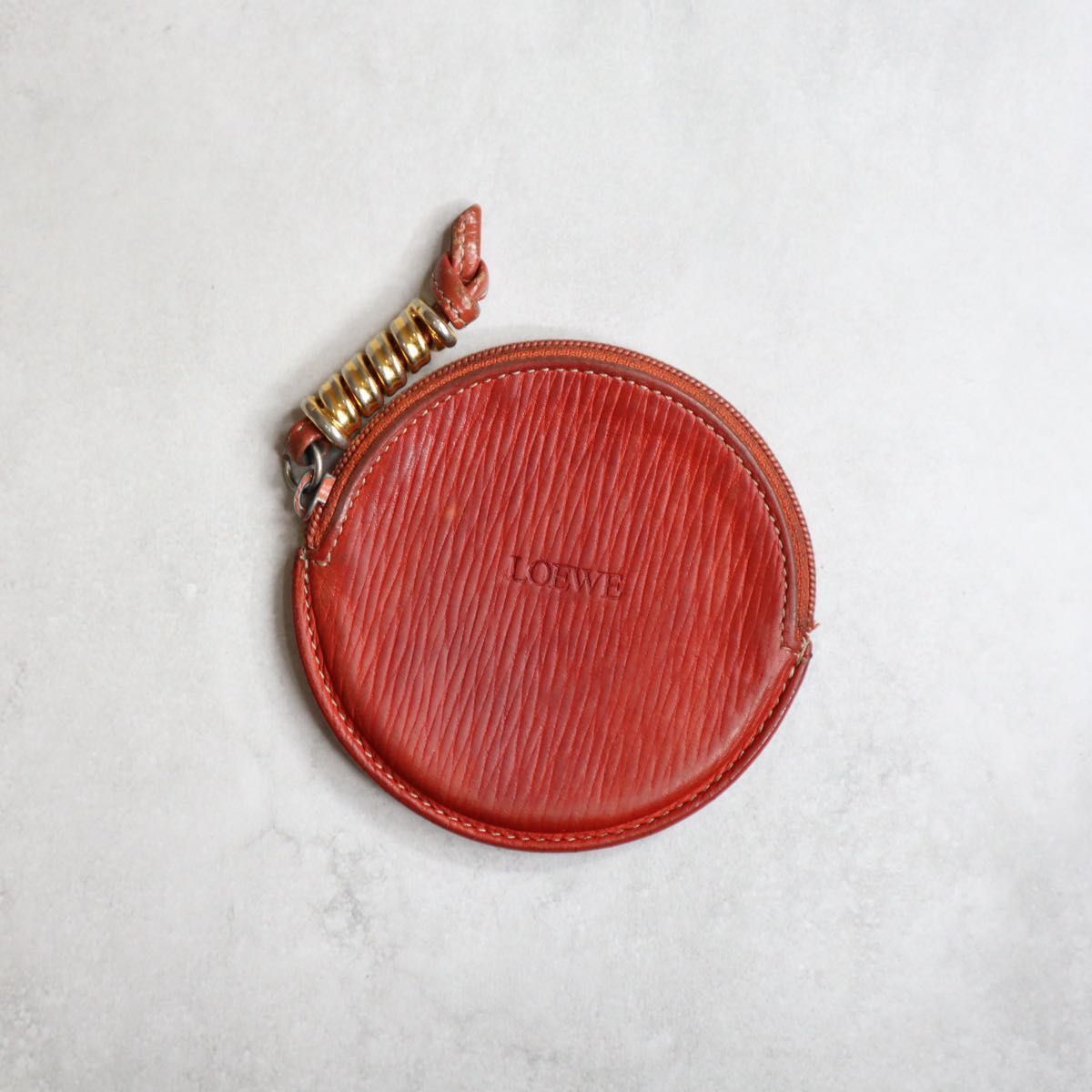 美品 LOEWE ロエベ　ケース ベラスケス ラウンド 小銭入れ LOEWE ロエベ / ベラスケスコインケース 小銭入れ オレンジ レザー