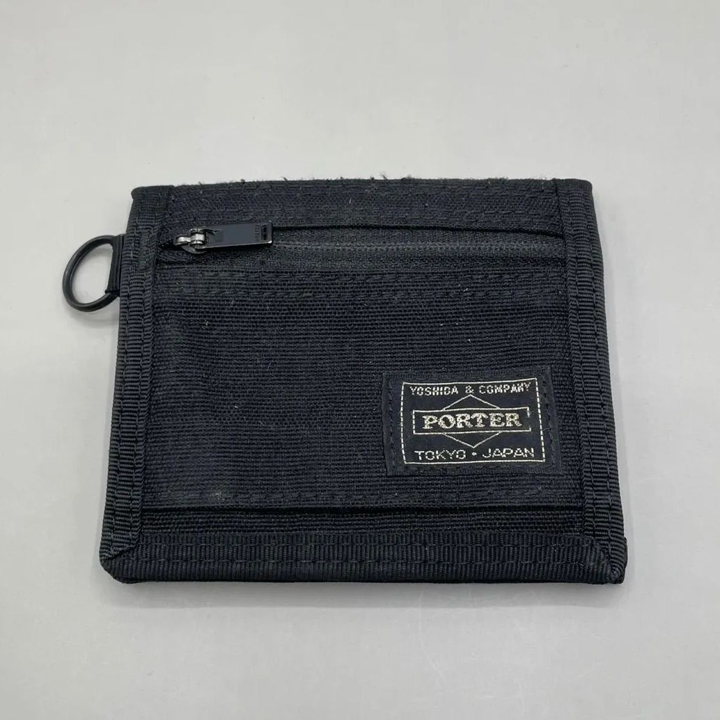 PORTER ポーター カードケース ミニウォレット 名刺入れ 定期入れ ハイブリッド ロゴ 黒 ブラック