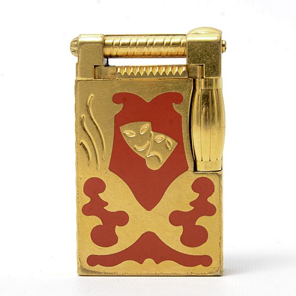 デュポン テアトロ アルルカン ガスライター ハンマーヘッド 世界 ゴールド レッド S.T.Dupont