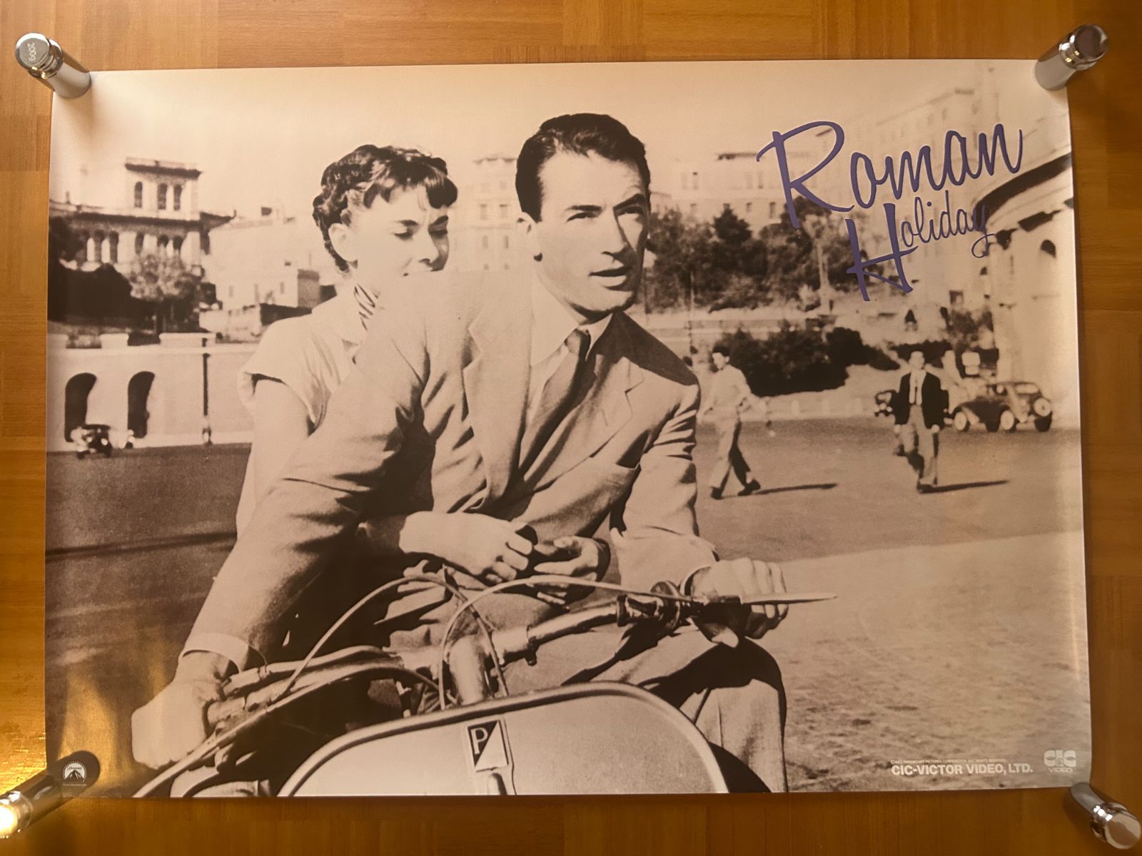 美術品・アンティーク・コレクション ローマの休日 Roman Holiday オードリー・ヘプバーン / 1988年 ビデオリリース・プロモーション用ポスター B2 JIS サイズ 515x728mm